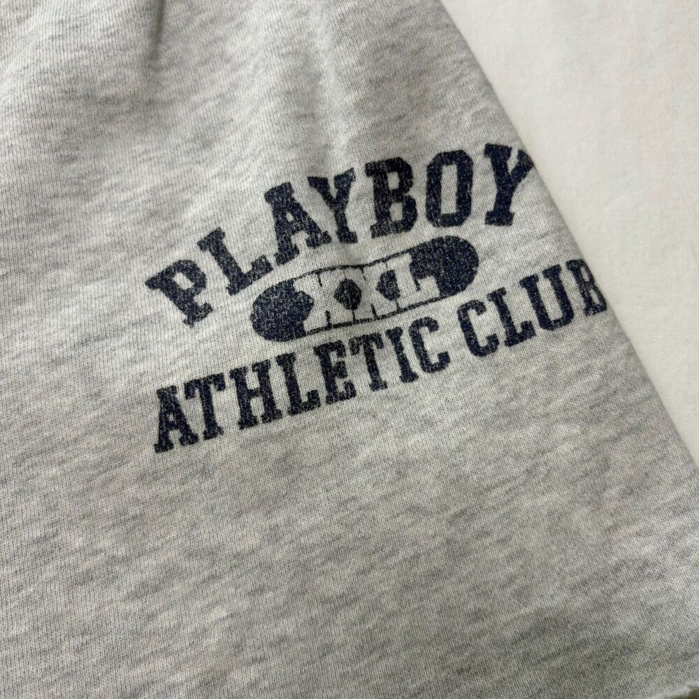 Playboy X PacSun Shorts Gray XXL Athletic Club Logo Bunny Raw Hem Shorts Size XS - Picture 4 of 8